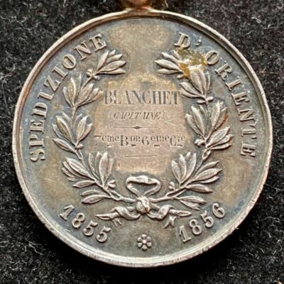 Médaille de Crimée Vermeil attribuée au Capitaine Blanchet futur Général Blanchet