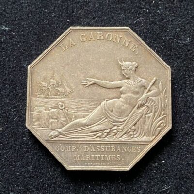 Jeton de la Compagnie d&rsquo;Assurances Maritimes – La Garonne- ARGENT- 1846