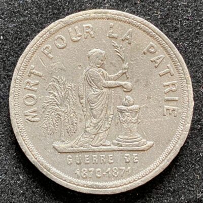 Médaille commémorative Mort pour la Patrie 1870 1871 attribuée