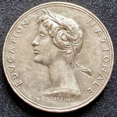 Médaille de l&rsquo;Education Nationale Attribuée ARGENT graveur Corbin 1963