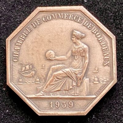 Jeton Chambre de Commerce de Bordeaux 1939 ARGENT