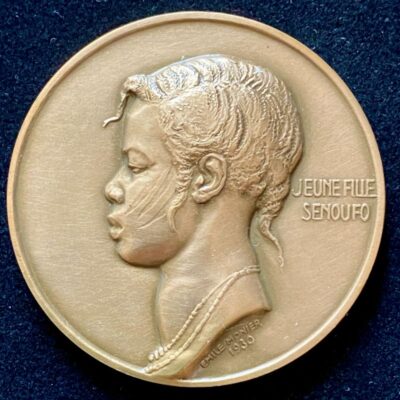 Médaille d&rsquo;Emile Monier – Jeune Fille Senoufo – 1930 – Bronze Edition 1982