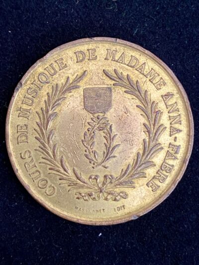 Médaille du Cours de Musique de Madame Anna Fabre Cuivre