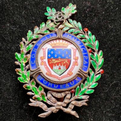 Insigne du Conseil Municipal de Bordeaux fin XIXéme siècle France Rare