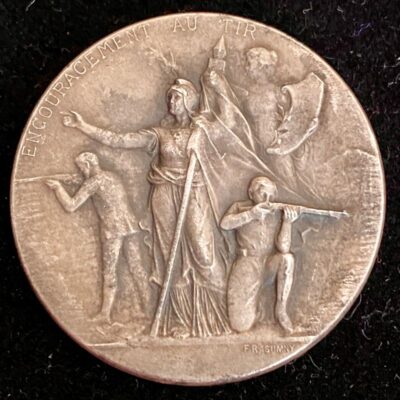 Médaille Encouragement au tir, 1900 Bronze Argenté par Rasumny