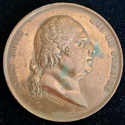Médaille Louis XVIII pour la pose de la 1ére pierre de Notre Dame de Lorette