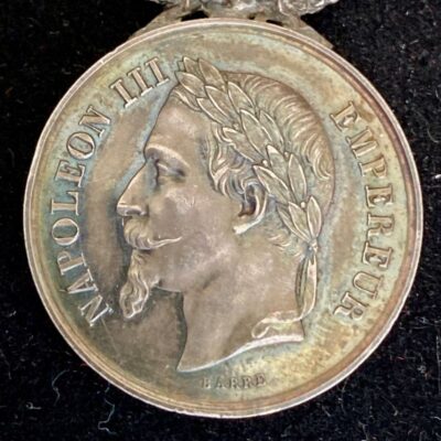 Médaille du Courage et Dévouement Intérieur Napoléon III ARGENT et bon ruban
