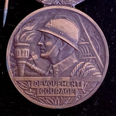 Médaille de Dévouement et Courage Sapeurs Pompiers Pas de Calais Bronze 1930