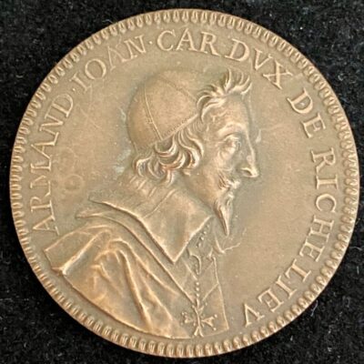 Médaille Armand Jean Duplessis Cardinal de Richelieu 1634 refrappe