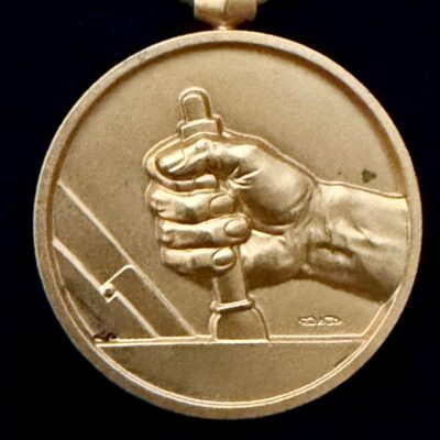 Médaille des Chemins de fer 2éme type Classe Or en Vermeil Rare