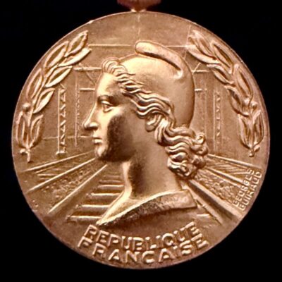 Médaille des Chemins de Fer 3éme type Classe or en Vermeil Rare