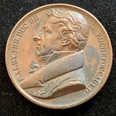 Médaille Duc de La Rochefoucauld Français célèbre du XIXéme 1823