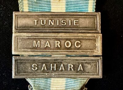 Médaille Coloniale + 3 agrafes Mourgeon TUNISIE MAROC SAHARA France Argent